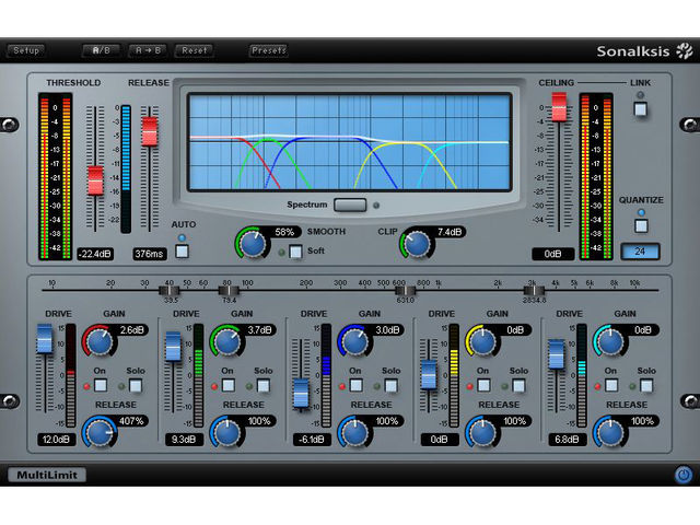 MultiLimit is one of four plug-ins in the Mastering Suite.